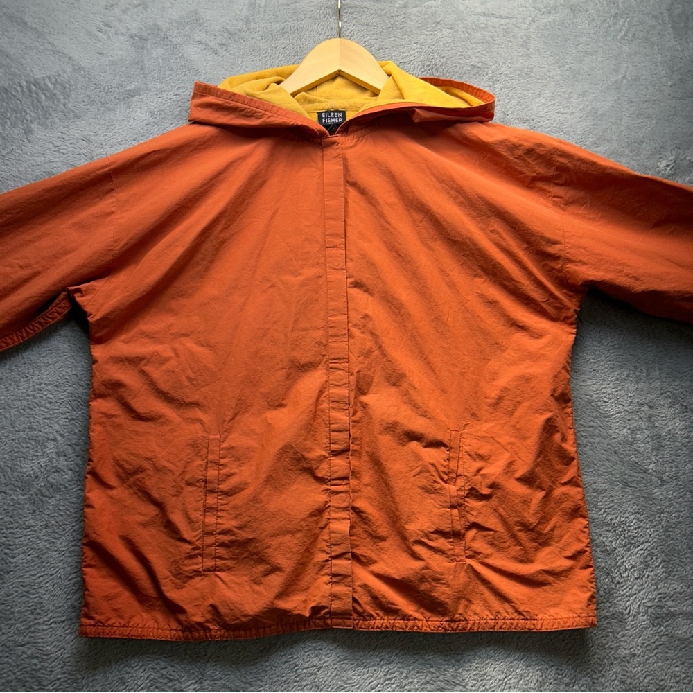 Eileen Fisher Vibrant Orange Windbreaker women’s small petite - Picture 2 of 15